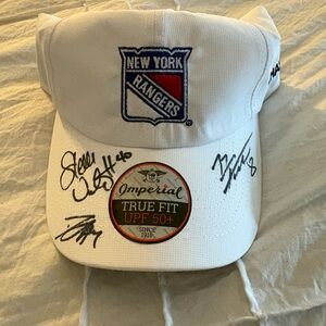 Michael Del Zotto, Brandon Prust & Steve Valiquette Signed New York Rangers Hat